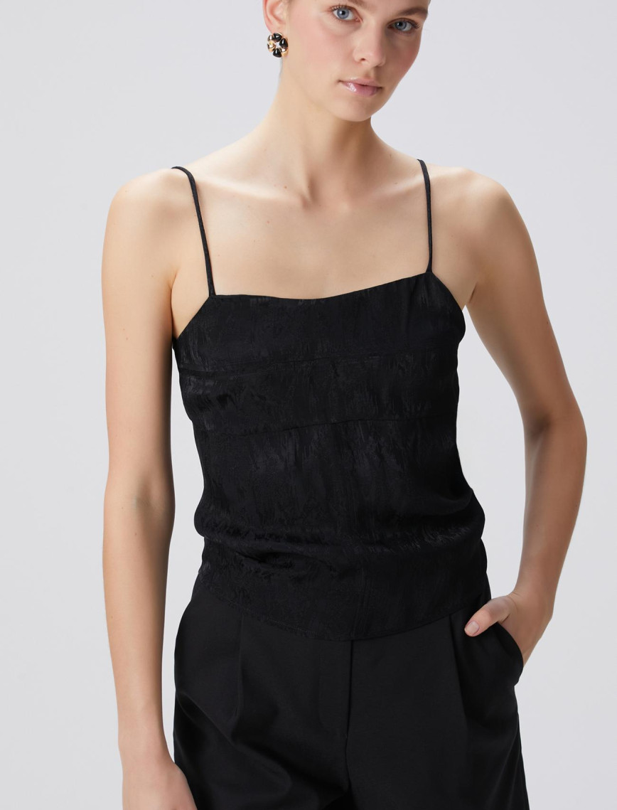 Network Kadın Siyah Crop Bluz Network Kadın Siyah Crop Bluz