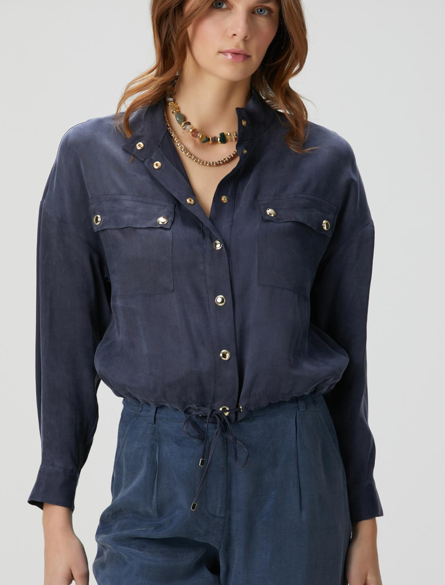 Network Kadın Açık Bej Cupro Gömlek Network Kadın Açık Bej Cupro Gömlek