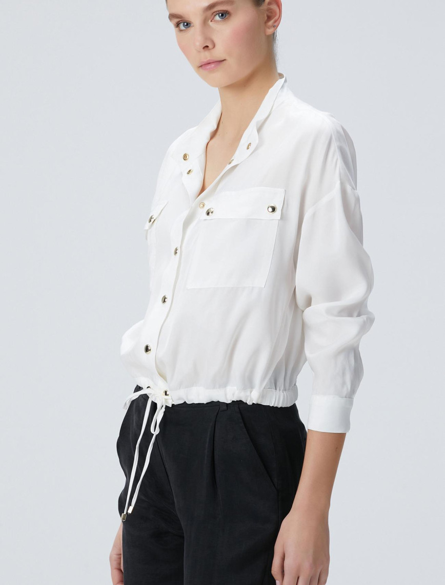 Network Kadın Beyaz Cupro Gömlek