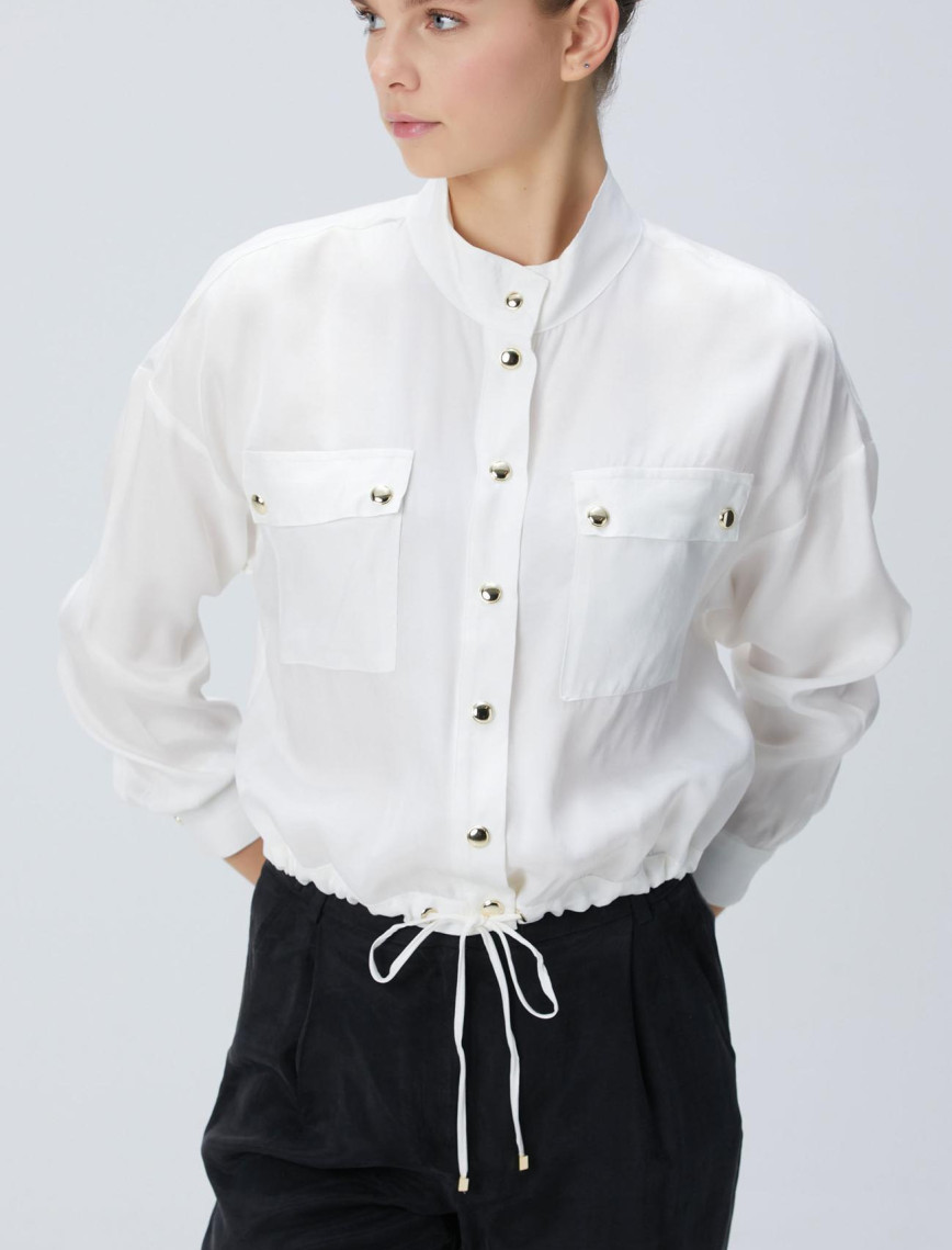 Network Kadın Beyaz Cupro Gömlek