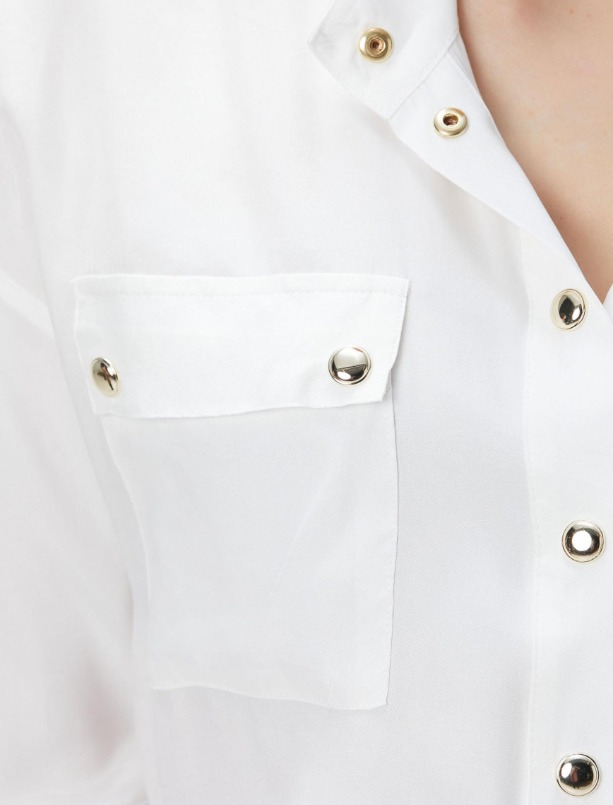 Network Kadın Beyaz Cupro Gömlek