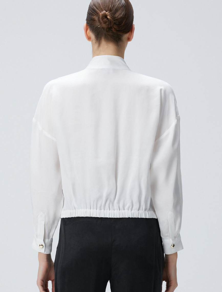 Network Kadın Beyaz Cupro Gömlek