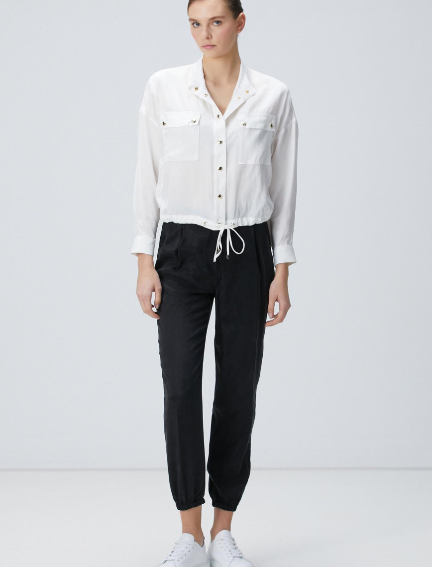 Network Kadın Beyaz Cupro Gömlek