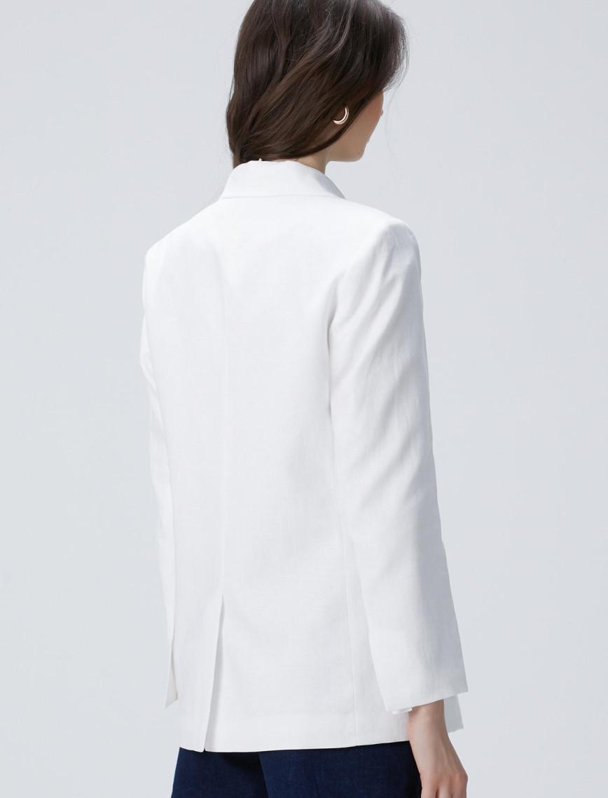 Network Kadın Beyaz Keten Ceket Network Kadın Beyaz Keten Ceket