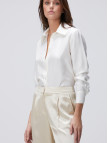 Network Kadın Limited Kırık Beyaz İpek Twill Gömlek Network Kadın Limited Kırık Beyaz İpek Twill Gömlek