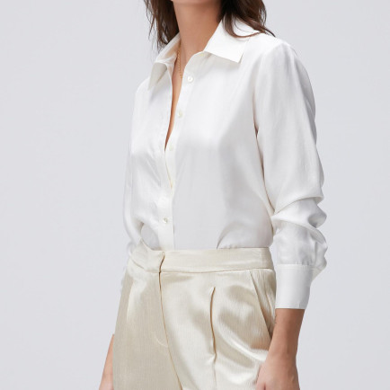 Network Kadın Limited Kırık Beyaz İpek Twill Gömlek