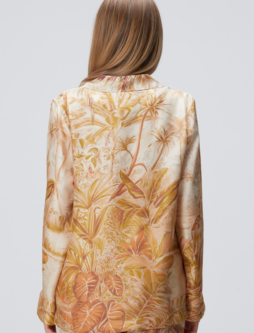 Network Kadın Sarı Desen Limited İpek Karışımlı Desenli Ceket Network Kadın Sarı Desen Limited İpek Karışımlı Desenli Ceket