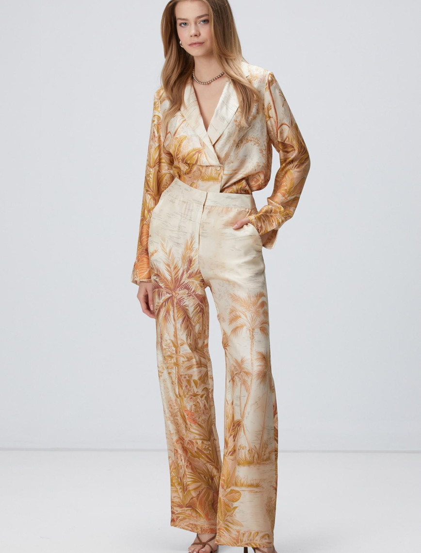 Network Kadın Sarı Desen Limited İpek Karışımlı Desenli Ceket Network Kadın Sarı Desen Limited İpek Karışımlı Desenli Ceket