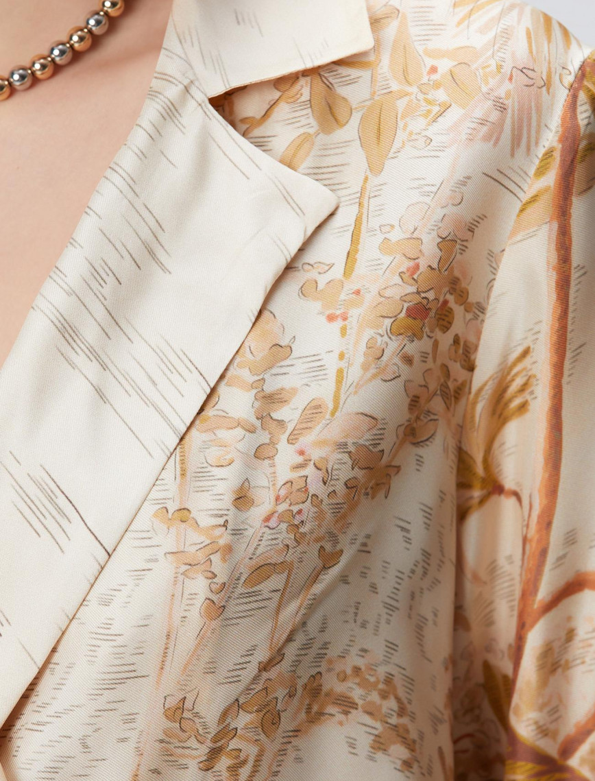 Network Kadın Sarı Desen Limited İpek Karışımlı Desenli Ceket Network Kadın Sarı Desen Limited İpek Karışımlı Desenli Ceket