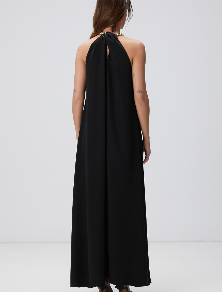 Network Kadın Siyah Maxi Abiye Elbise