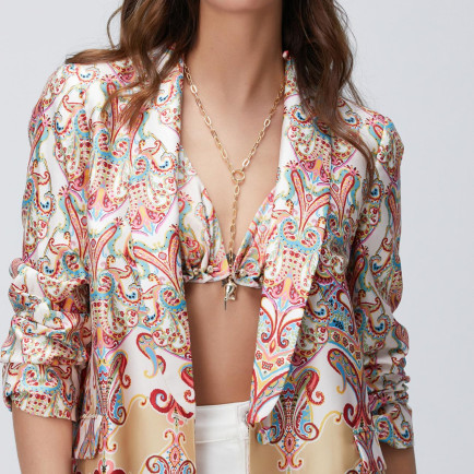 Network Kadın Bej Şal Desenli Ceket Network Kadın Bej Şal Desenli Ceket