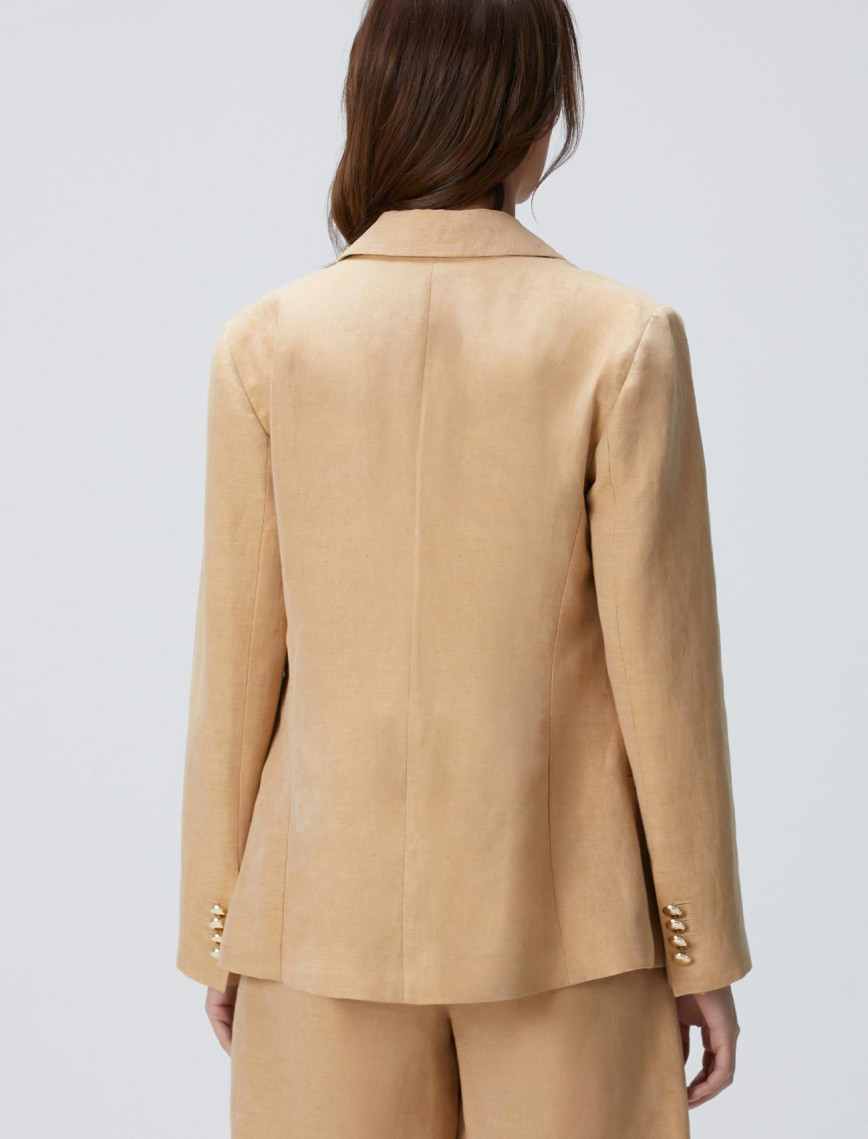Network Kadın Limited Açık Bej Keten Karışımlı Ceket Network Kadın Limited Açık Bej Keten Karışımlı Ceket