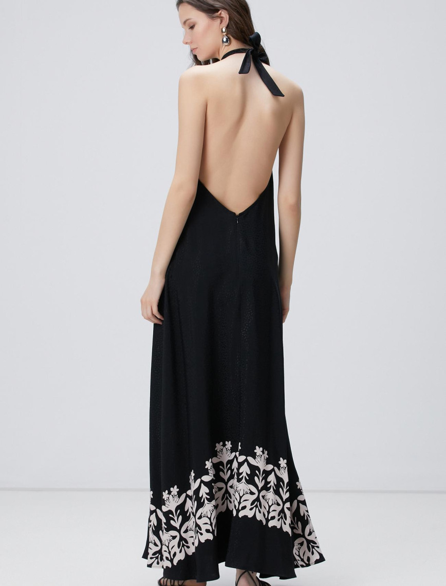 Network Kadın Siyah Maxi Elbise
