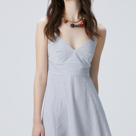 Network Kadın Lacivert Kırık Beyaz Çizgili Midi Elbise Network Kadın Lacivert Kırık Beyaz Çizgili Midi Elbise