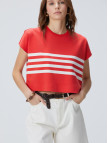 Network Kadın Kırmızı Beyaz Çizgili T-shirt Network Kadın Kırmızı Beyaz Çizgili T-shirt
