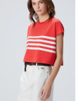 Network Kadın Kırmızı Beyaz Çizgili T-shirt Network Kadın Kırmızı Beyaz Çizgili T-shirt