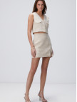 Network Kadın Limited Açık Bej Tweed Mini Etek Network Kadın Limited Açık Bej Tweed Mini Etek