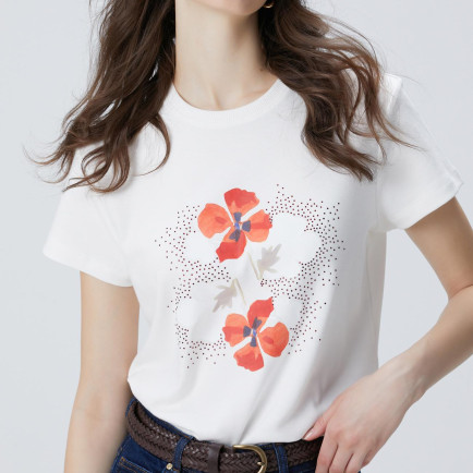 Network Kadın Kırık Beyaz Baskılı T-shirt