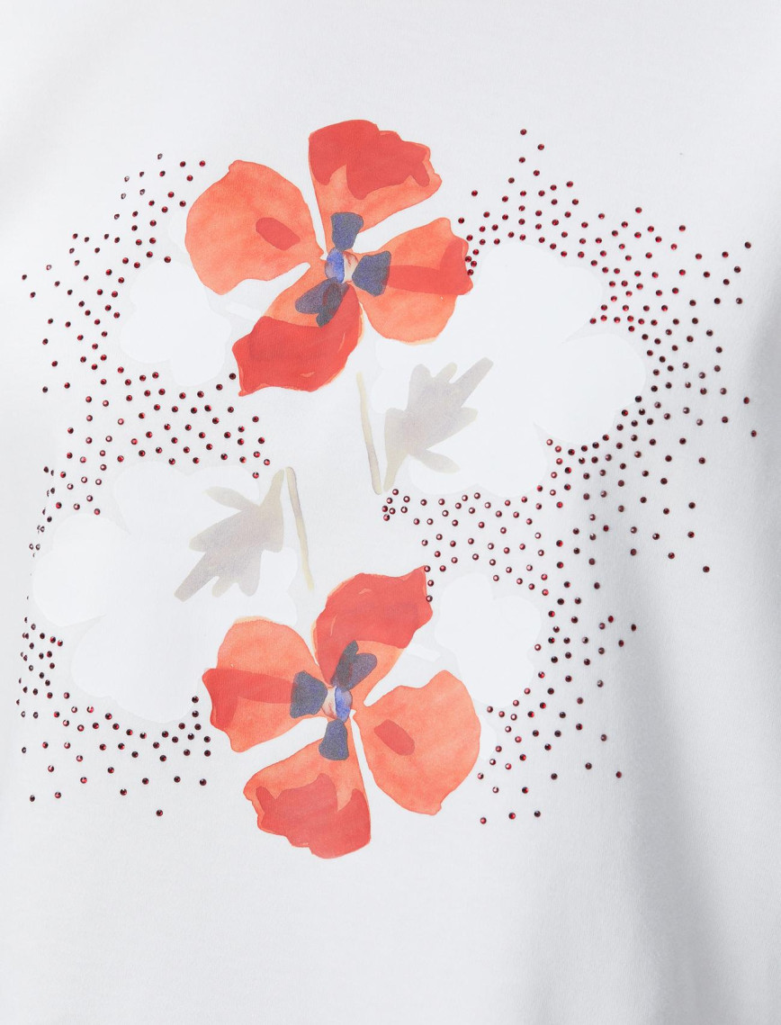 Network Kadın Kırık Beyaz Baskılı T-shirt Network Kadın Kırık Beyaz Baskılı T-shirt