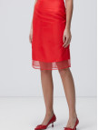 Network Kadın Kırmızı Midi Organze Etek