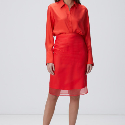 Network Kadın Kırmızı Midi Organze Etek Network Kadın Kırmızı Midi Organze Etek