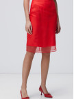 Network Kadın Kırmızı Midi Organze Etek