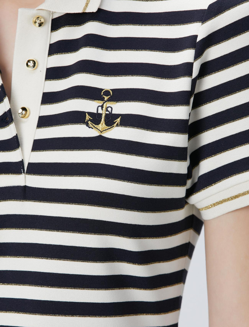 Network Kadın Lacivert Kırık Beyaz Midi Elbise