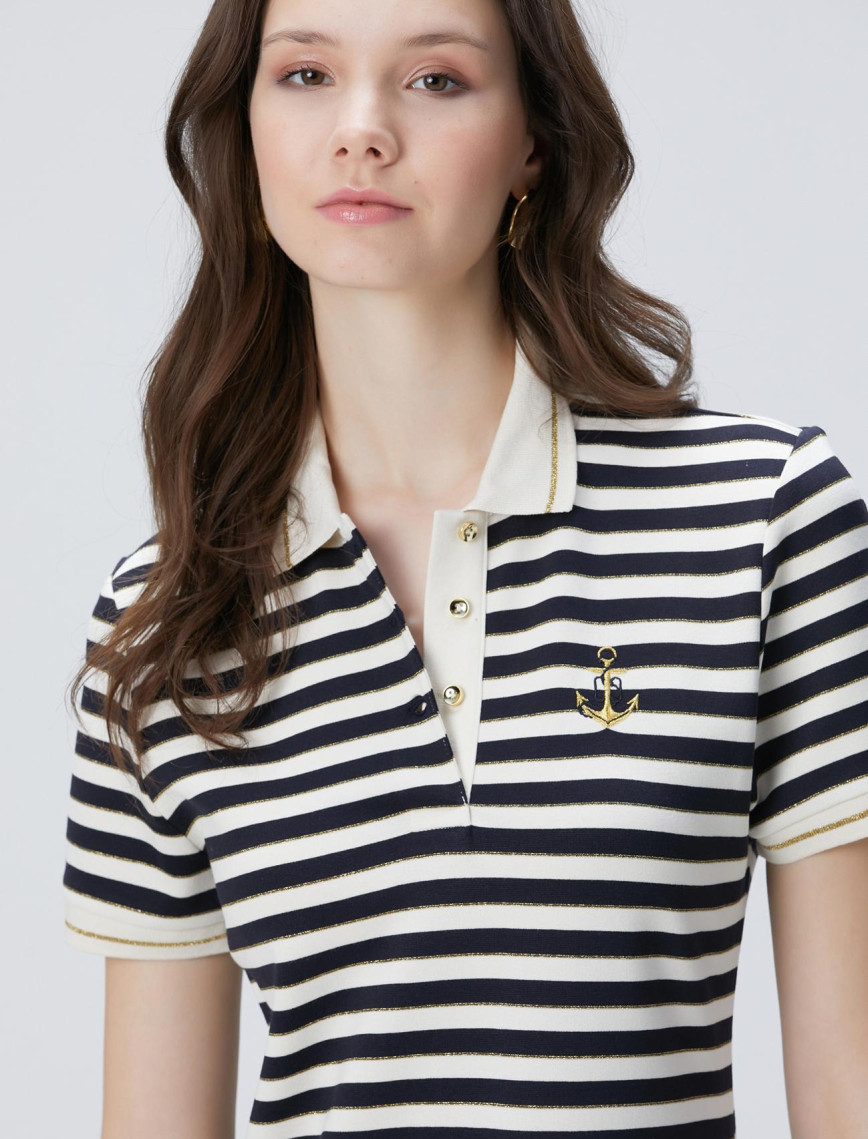 Network Kadın Lacivert Kırık Beyaz Midi Elbise