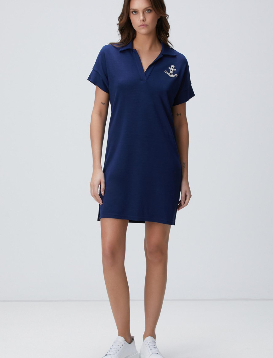 Network Kadın Lacivert Mini Elbise