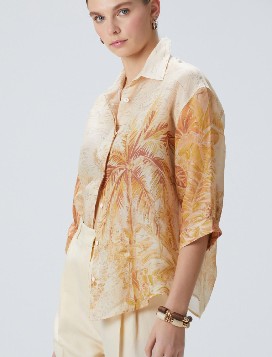 Network Kadın Limited Sarı Desenli Gömlek