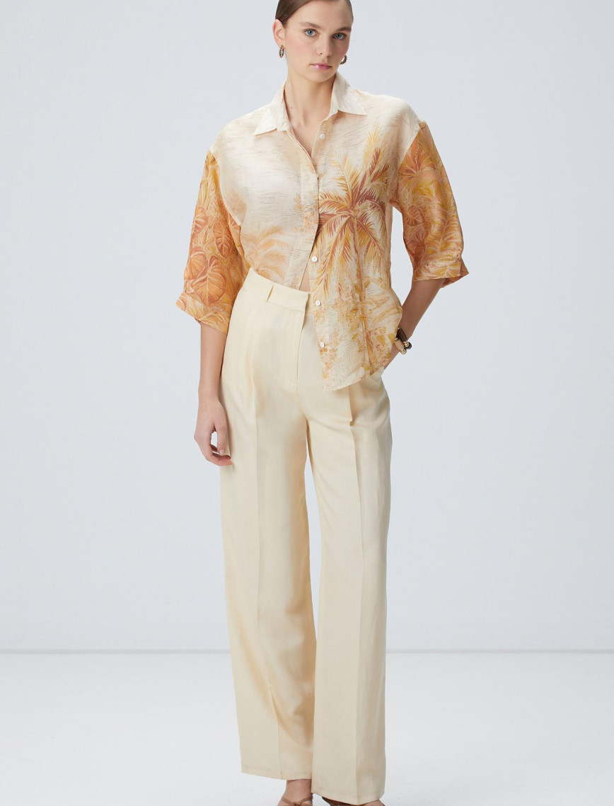 Network Kadın Limited Sarı Desenli Gömlek