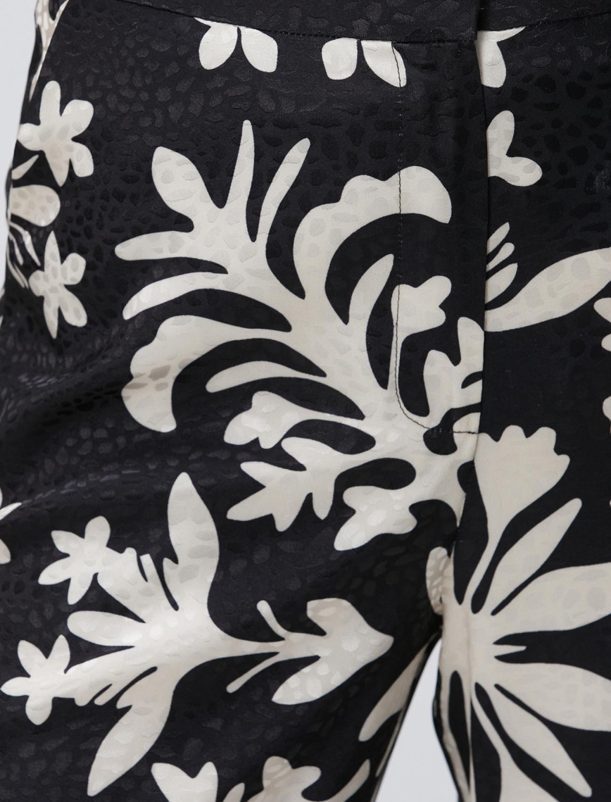 Network Kadın Siyah Bej Desenli Pantolon