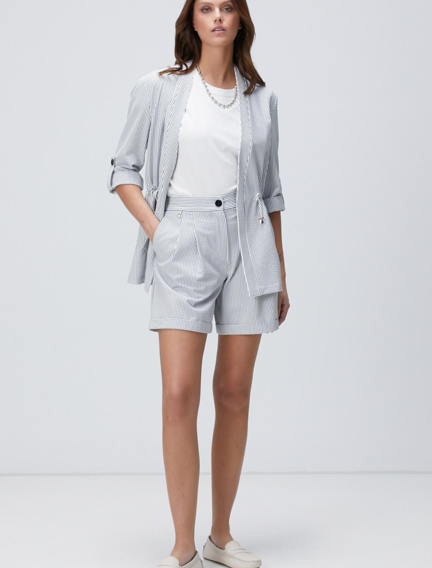 Network Kadın Lacivert Beyaz Şort Network Kadın Lacivert Beyaz Şort