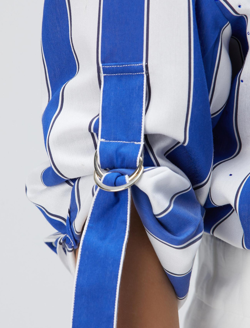 Network Kadın Lacivert Beyaz Çizgili Gömlek Network Kadın Lacivert Beyaz Çizgili Gömlek