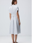 Network Kadın Mavi Beyaz Çizgili Midi Elbise Network Kadın Mavi Beyaz Çizgili Midi Elbise