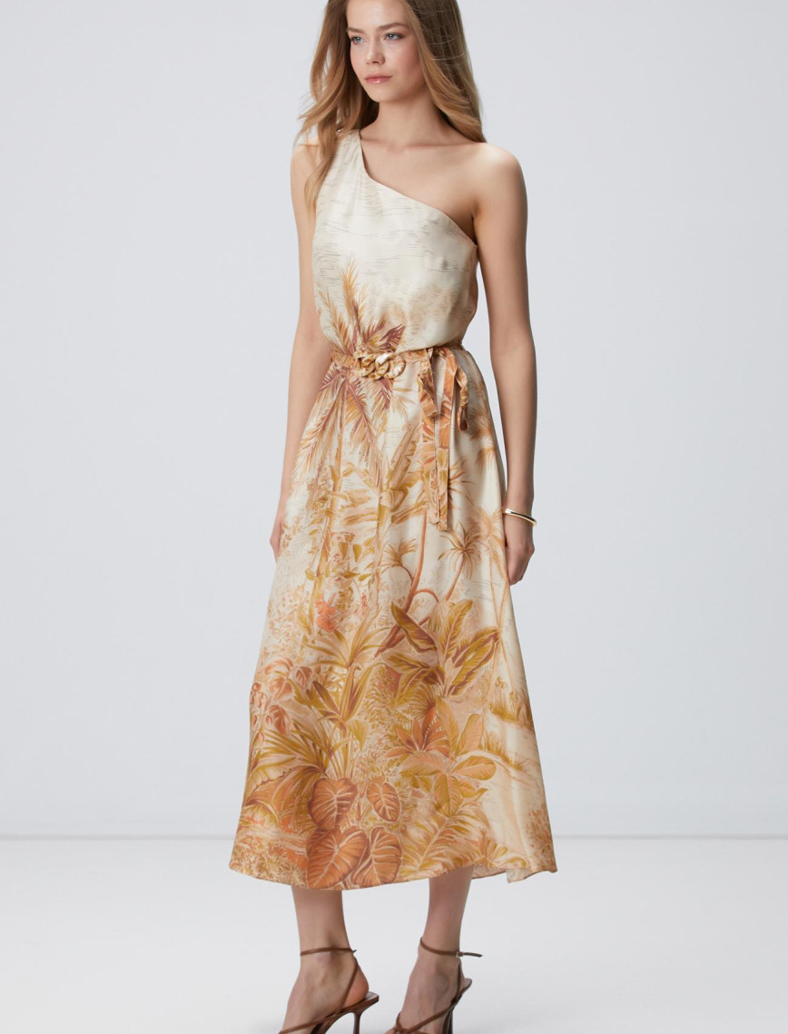 Network Kadın Limited Sarı İpek Karışımlı Elbise