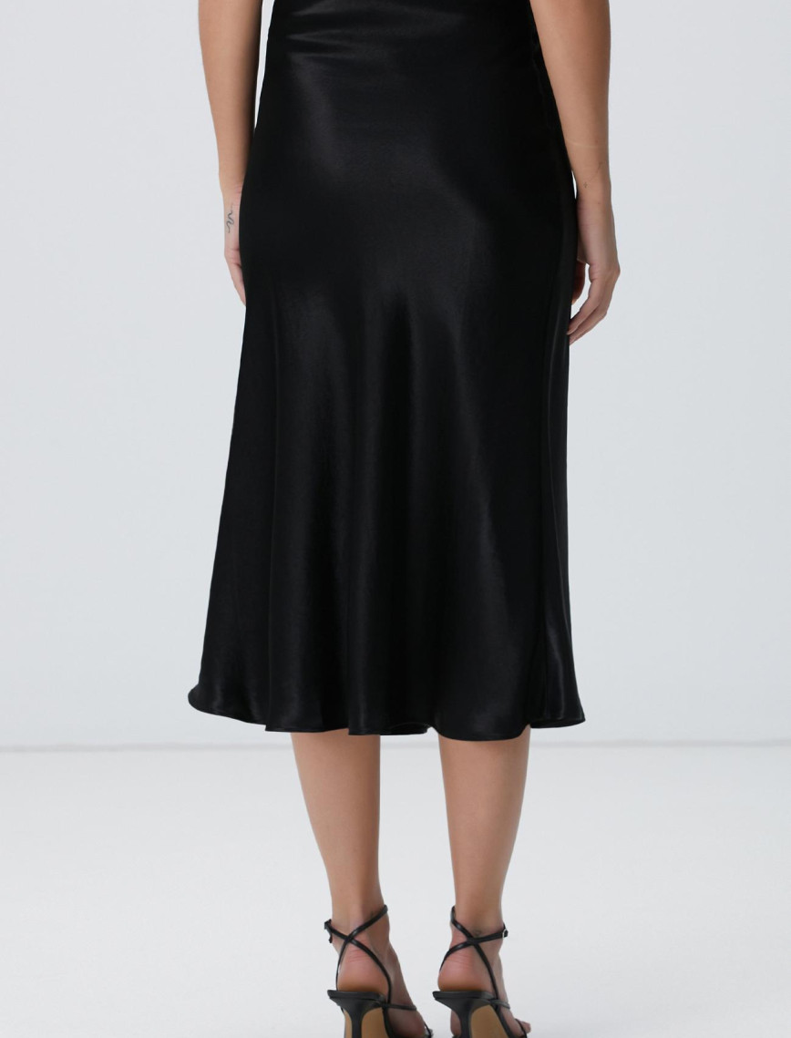 Network Kadın Siyah Saten Etek Network Kadın Siyah Saten Etek