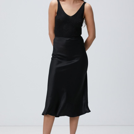 Network Kadın Siyah Saten Etek Network Kadın Siyah Saten Etek