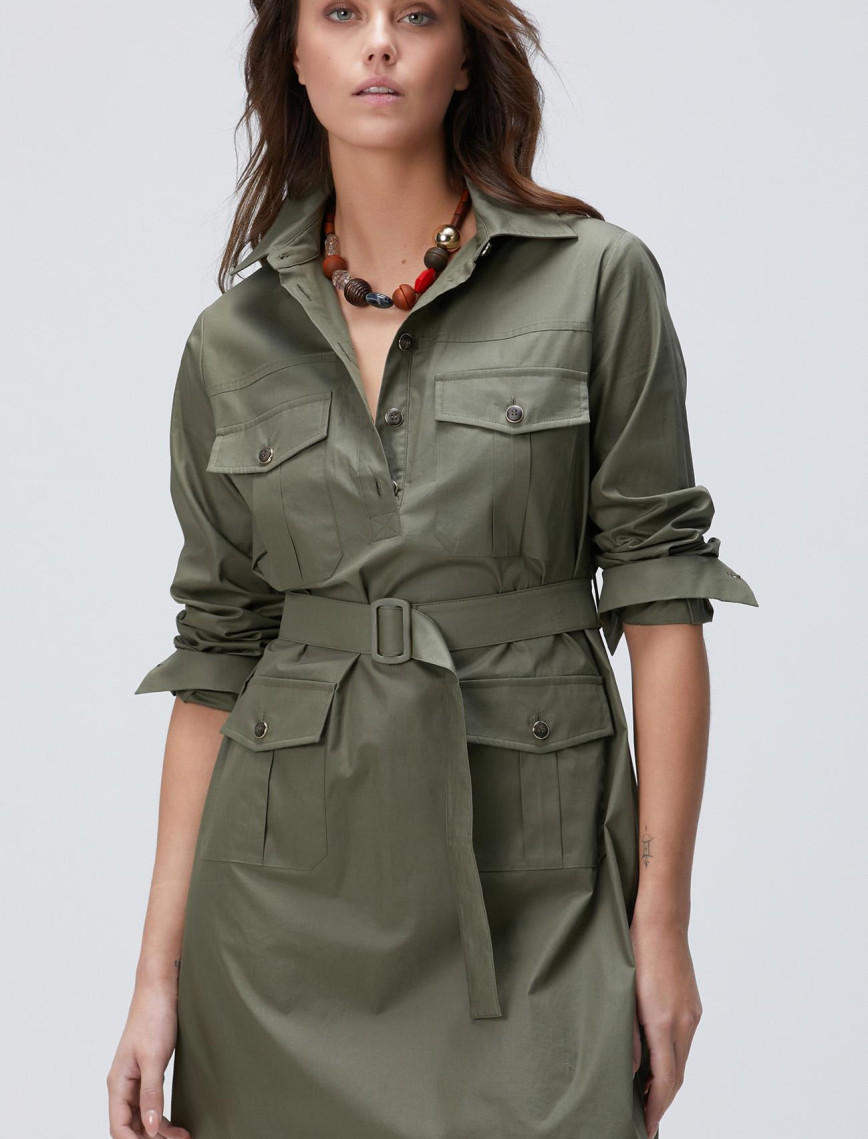 Network Kadın Haki Mini Elbise