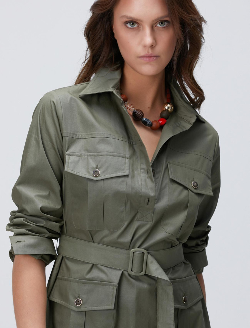 Network Kadın Haki Mini Elbise