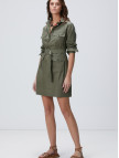 Network Kadın Haki Mini Elbise