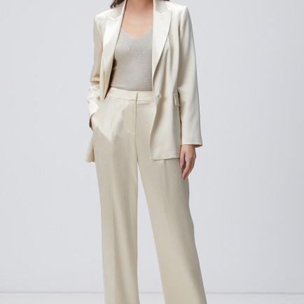 Network Kadın Bej Pileli Pantolon