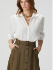Network Kadın Beyaz Keten Gömlek Network Kadın Beyaz Keten Gömlek