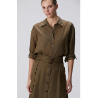 Network Kadın Haki Keten Gömlek Network Kadın Haki Keten Gömlek