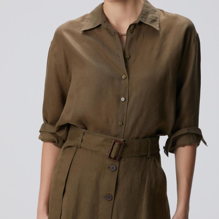 Network Kadın Haki Keten Gömlek Network Kadın Haki Keten Gömlek
