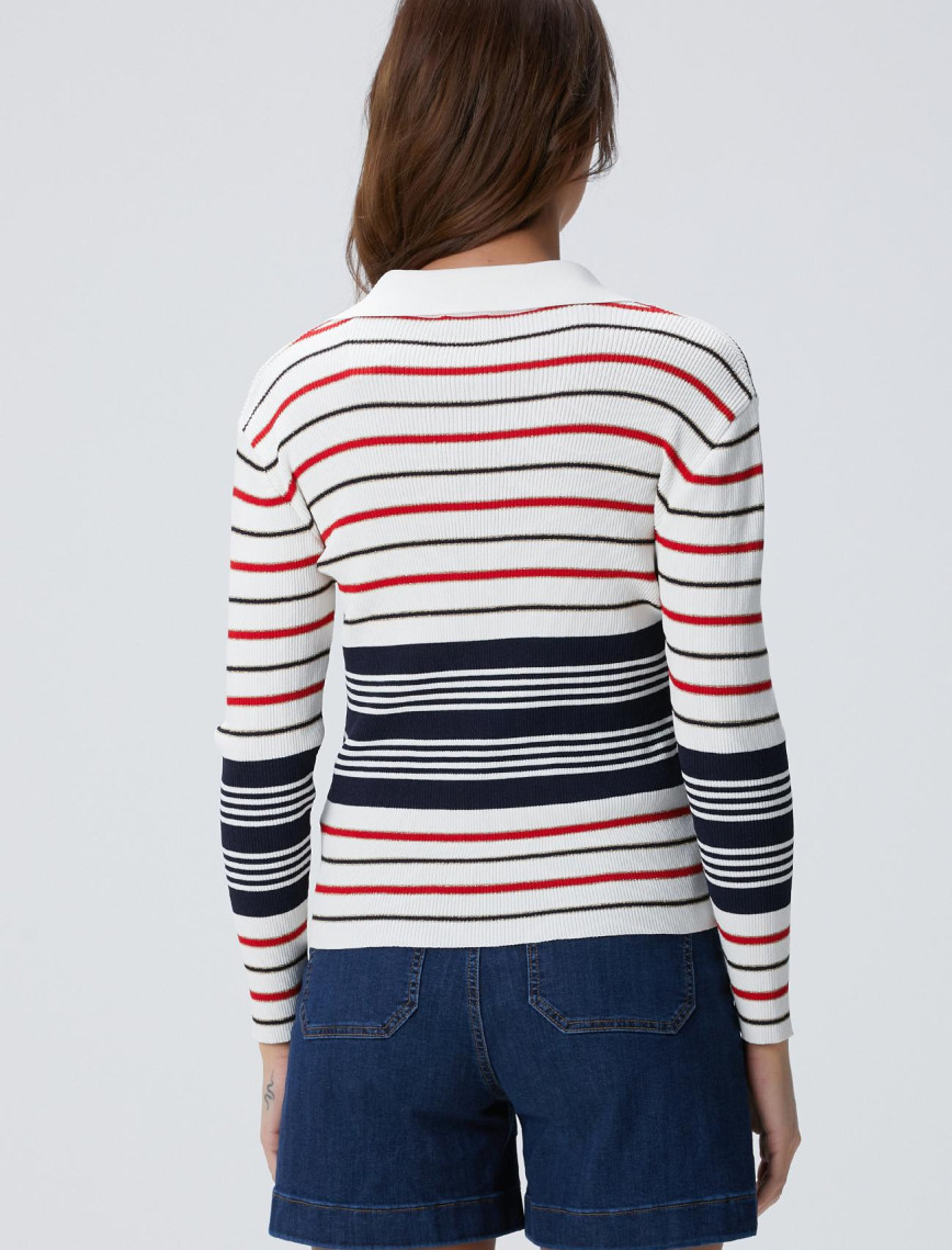 Network Kadın Lacivert Beyaz Kazak Network Kadın Lacivert Beyaz Kazak