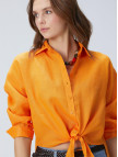 Network Kadın Turuncu Keten Gömlek