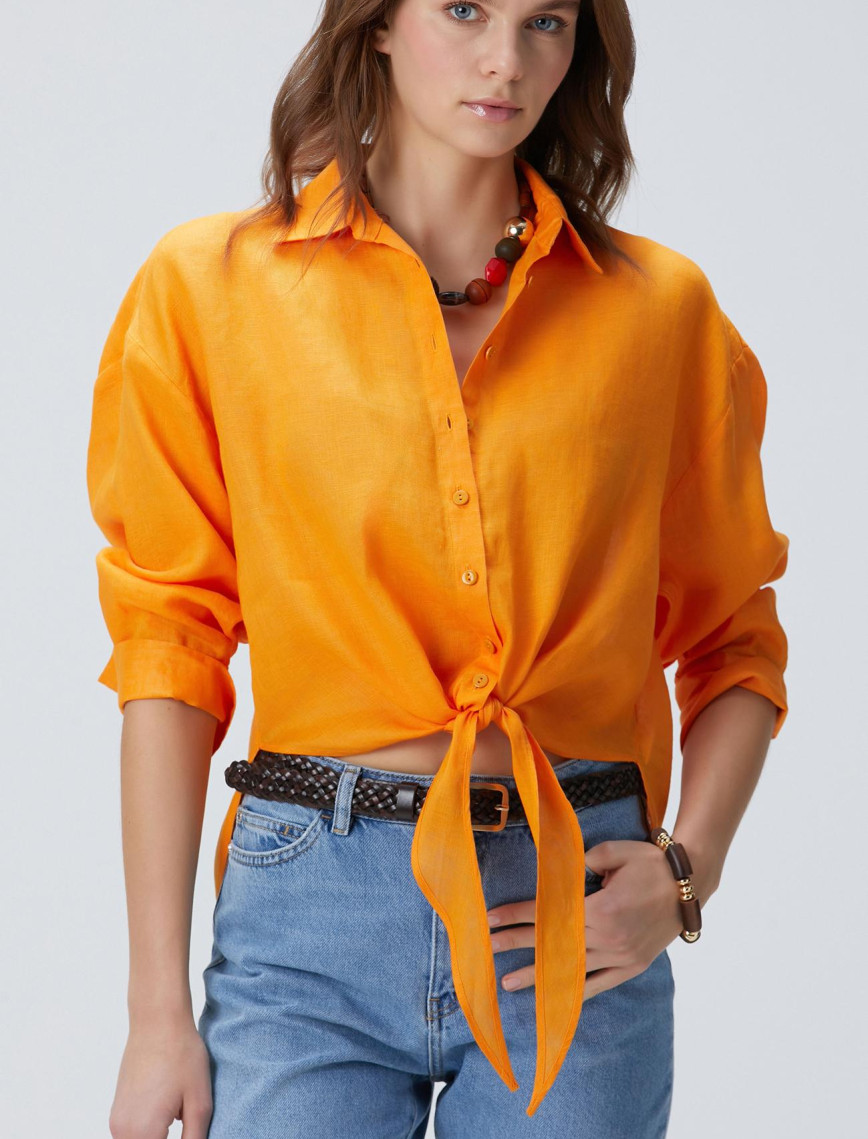 Network Kadın Beyaz Keten Gömlek Network Kadın Beyaz Keten Gömlek