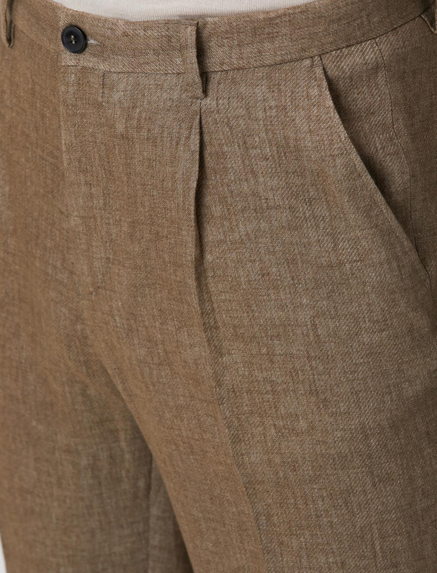 Network Erkek Camel Keten Karışımlı Pantolon