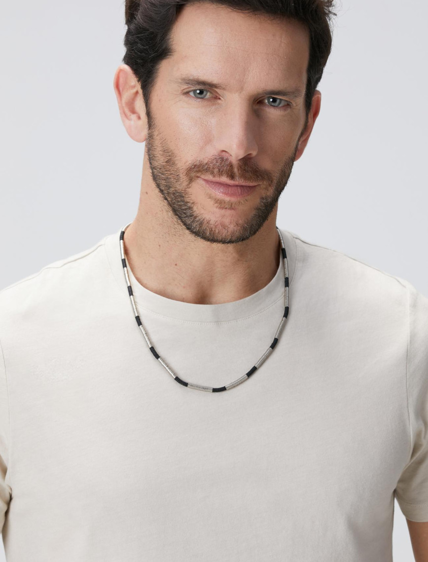 Silver Gümüş Rengi Hematit Erkek Kolye Silver Gümüş Rengi Hematit Erkek Kolye